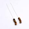 Tiger Eye 925 Silver Threader Earrings, Natural Gemstone Women Handmade Fringe Earrings