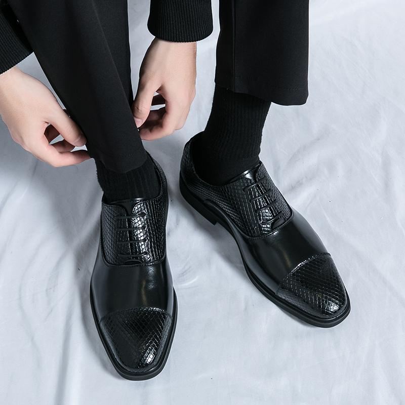 Men Retro Oxfords Black Formal Business Dress Derbys Prom Tuxedo Party  Leather Shoes Large Size