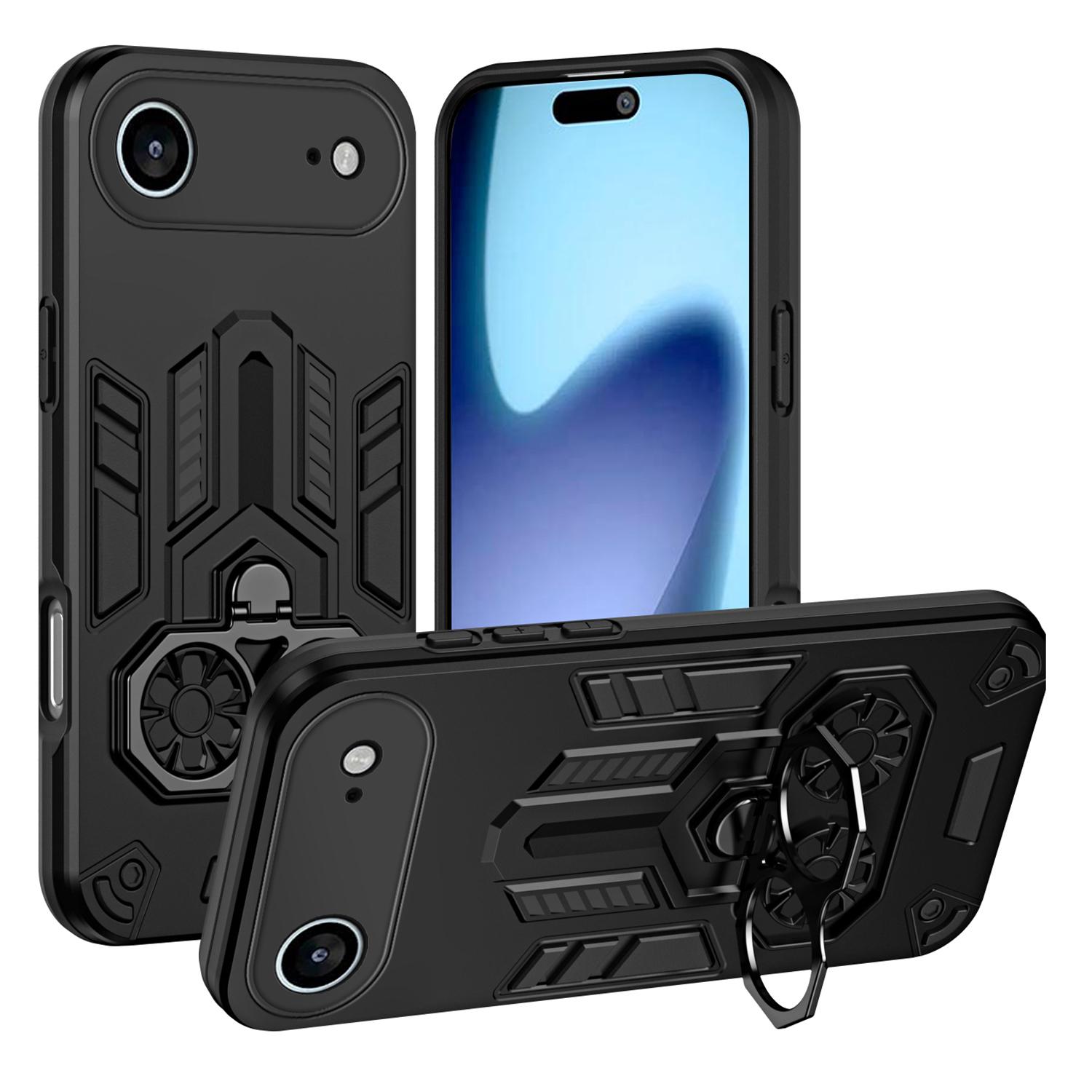 

For iPhone Air Case Ring Holder Kickstand PC + TPU Shockproof Phone Cover B