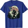 Big Foot Bigfoot Sasquatch American Flag Patriotic 4th July T-Shirt