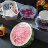 6PCS Food Cover Adjustable Elastic Silicone Cap Reusable Kitchen Utensil Storage Airtight Food Packaging Lids Accessories