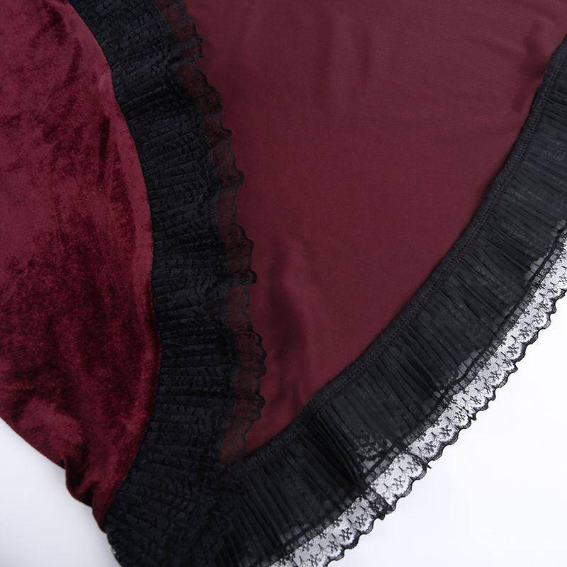 Dark Gothic Floor-Length Lace-Up Punk Skirt - Halloween Irregular Style