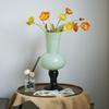 Glass Vase Vintage Glass Bottle Flower Vase Color Geometric Stitching Hydroponics Terrarium Home Decoration Accessories