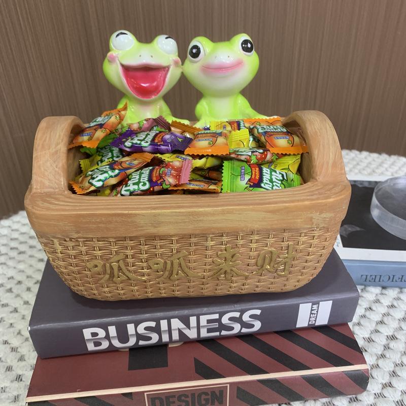 Entrance Key Remote Control, Cute Frog, Storage Basket, Door Shoe Cabinet, Living Room Decoration, Resin Decoration