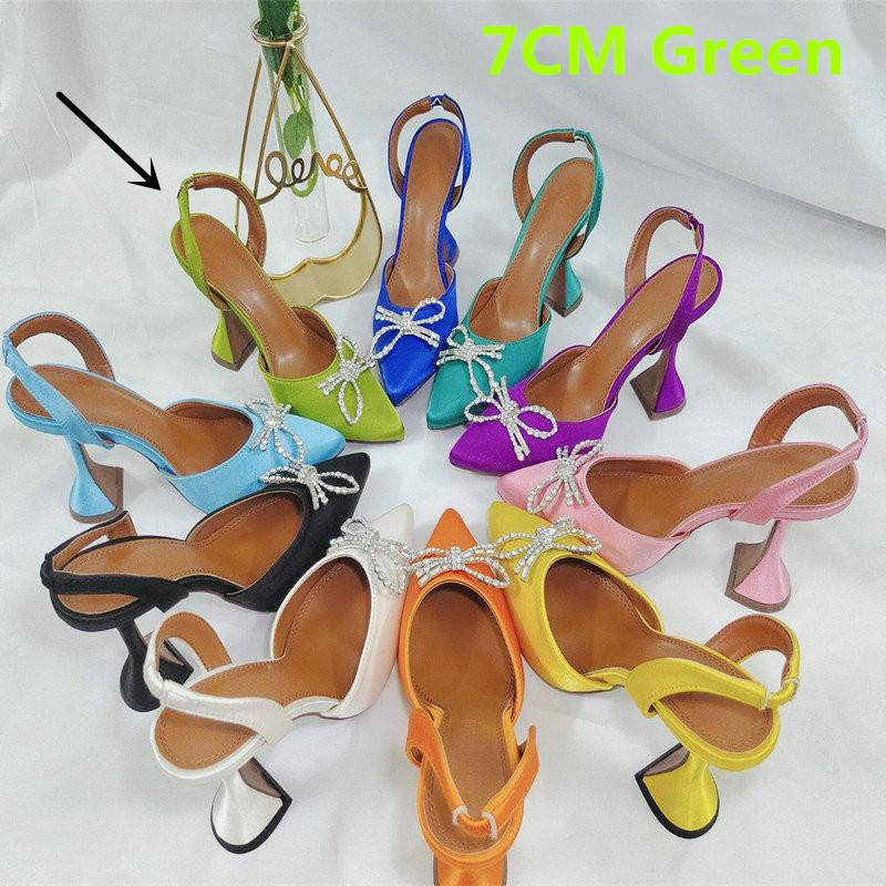 2025 Satin High Heels Women'S Bow Sexy Rhinestone Pointe Women'S Shoe Wine Glass Everything Stylish