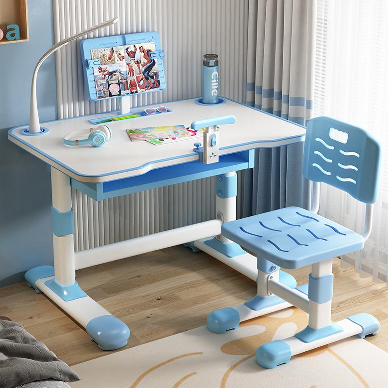 Kids' Study Desk & Chair Set with Storage - Metal Legs