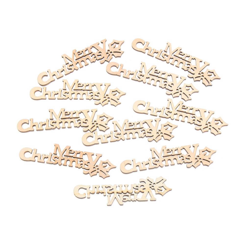 DIY Crafts Laser Cut Hanging Ornaments Wooden Slice Wood Pieces Xmas Decoration Merry Christmas