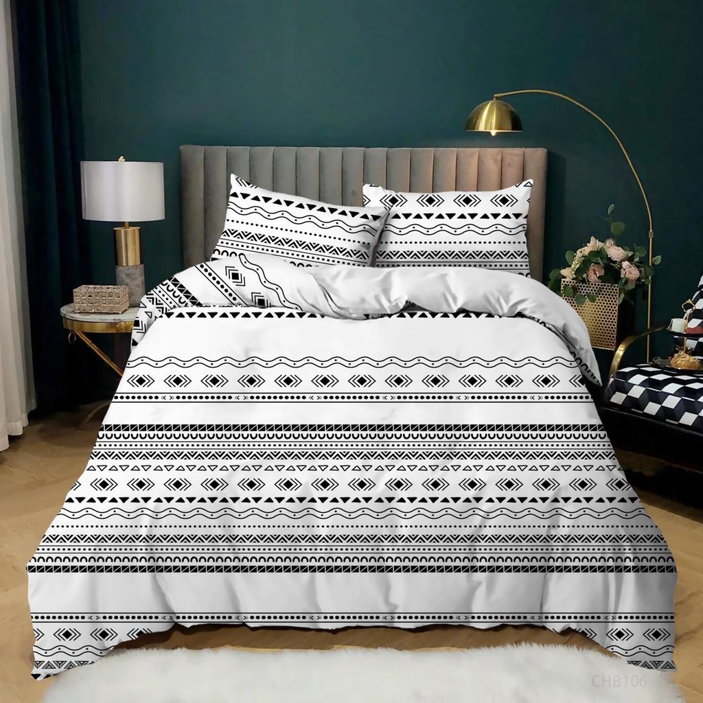 Simple And Fresh Three-Piece Set Thousand Birds Plaid Kit Quilt Cover Bedding
