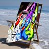 proof beach towel with a Rainbow Friends2 pattern - soft,absorbent,quick-drying,machine washable - perfect for swimming,camping,bathing