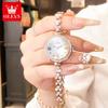 OLEVS 9903 Relojes para Mujer Original Moda Elegante Reloj de Pulsera de Cuarzo Impermeable Luminoso Pulsera Correa de Reloj Bisel de Diamante Reloj