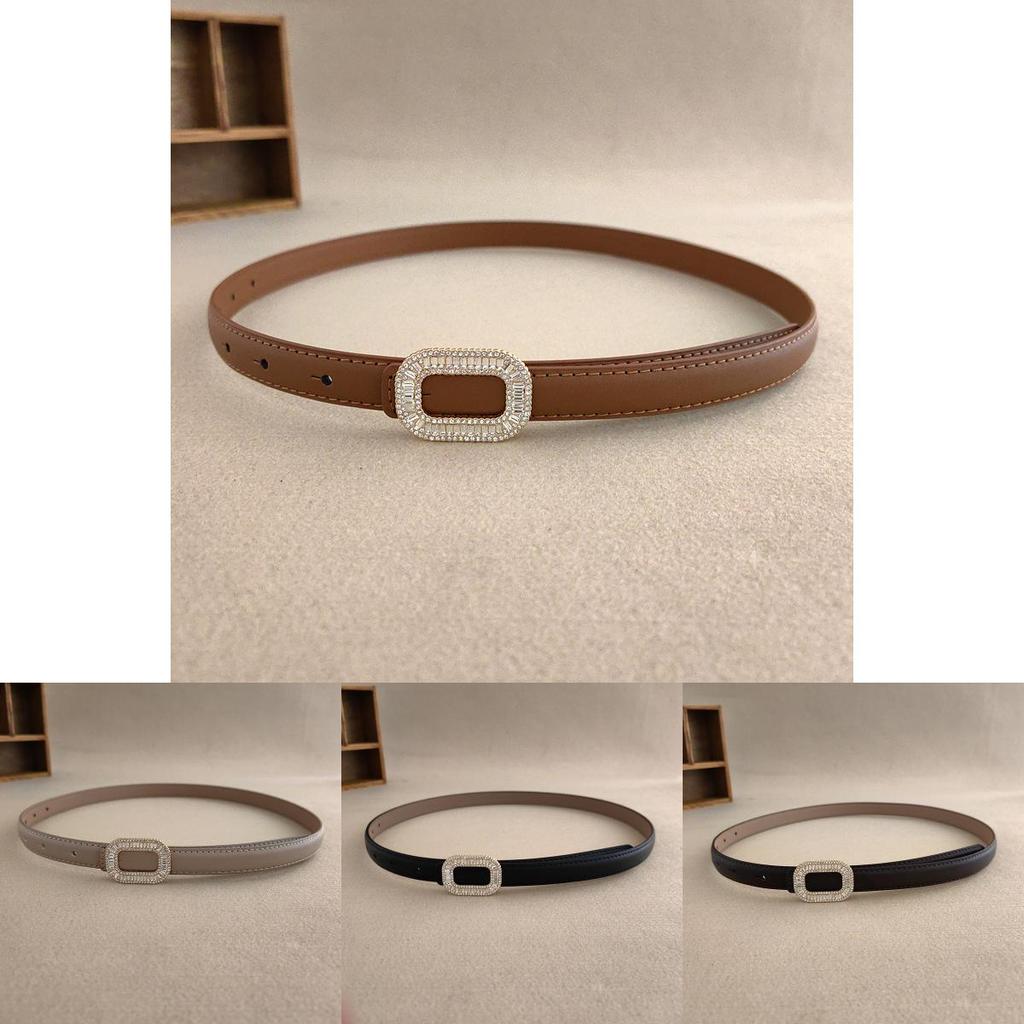 Fashionable Genuine Leather Small Belt For Women With Alloy Closure For Summer Outfits