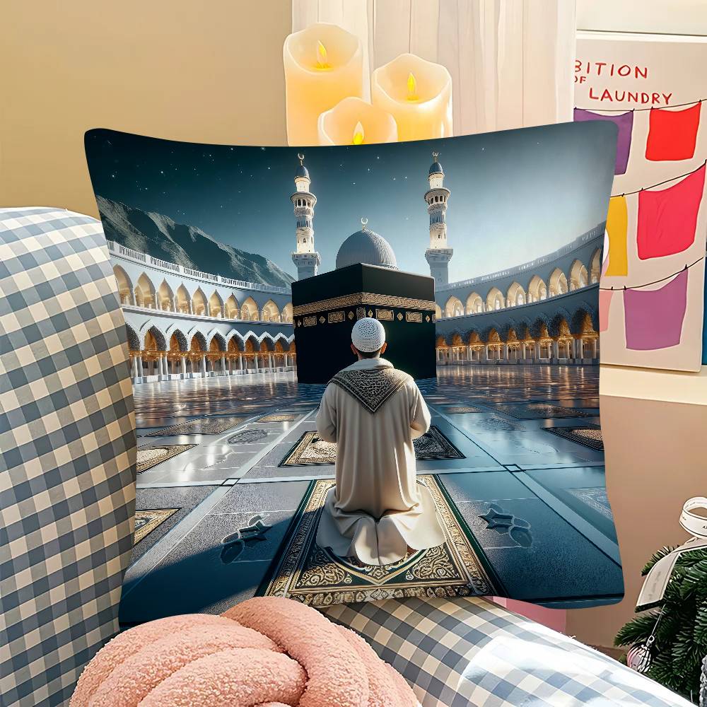 pc Arab Islam Islamic Mecca Pilgrim Pillow Case Fashion Square Pillowcase Bedroom Sofa Room Ins Decoration Leisure