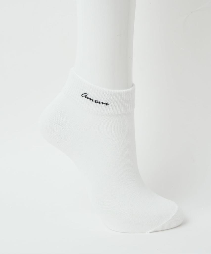 WEGO Ankle Socks with Foot Short School Student Sizes Logo Embroidery Women's Covers, Socks, Gift, Socks, Spring, Summer, Autumn, Winter, 23cm-25cm,