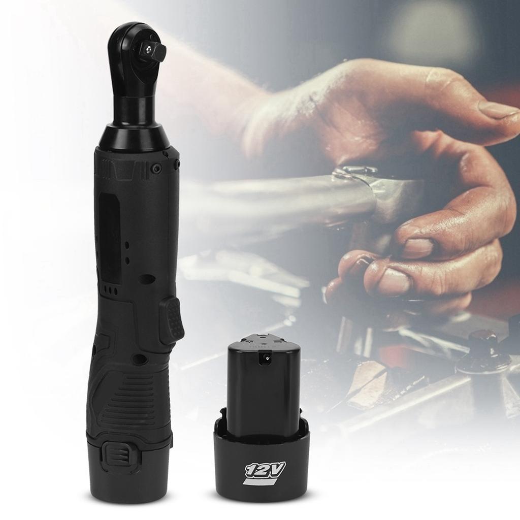 Cheie cu clichet metalică electrică multifuncțională la 90 de grade cu unghi drept 12V, set 3/8in