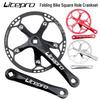 Litepro Folding Bike Crankset with Round Chainrings: 45T, 47T, 53T, 56T, 58T - Square Hole Design