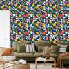 Wallpaper Small Flowers Turquoise and Blue for Living Room and Bedroom 50x1000