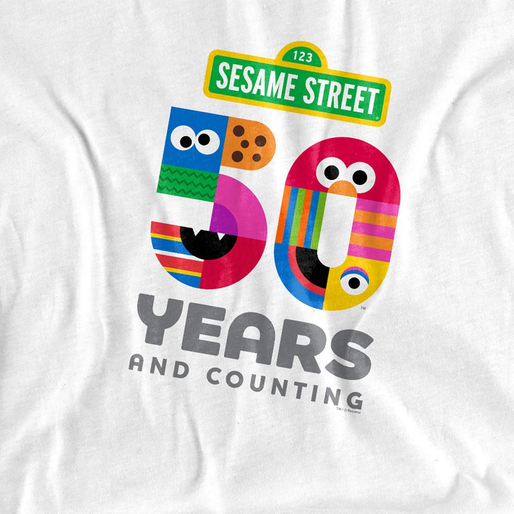 Sesame Street Unisex Adult 50 Years Logo Long-Sleeved T-Shirt