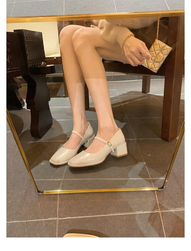 

Studiolee темперамент квадратный носок тонкий рот для работы толстый высокий каблук Мэри Джейн одинарная обувь женщины 40 белый