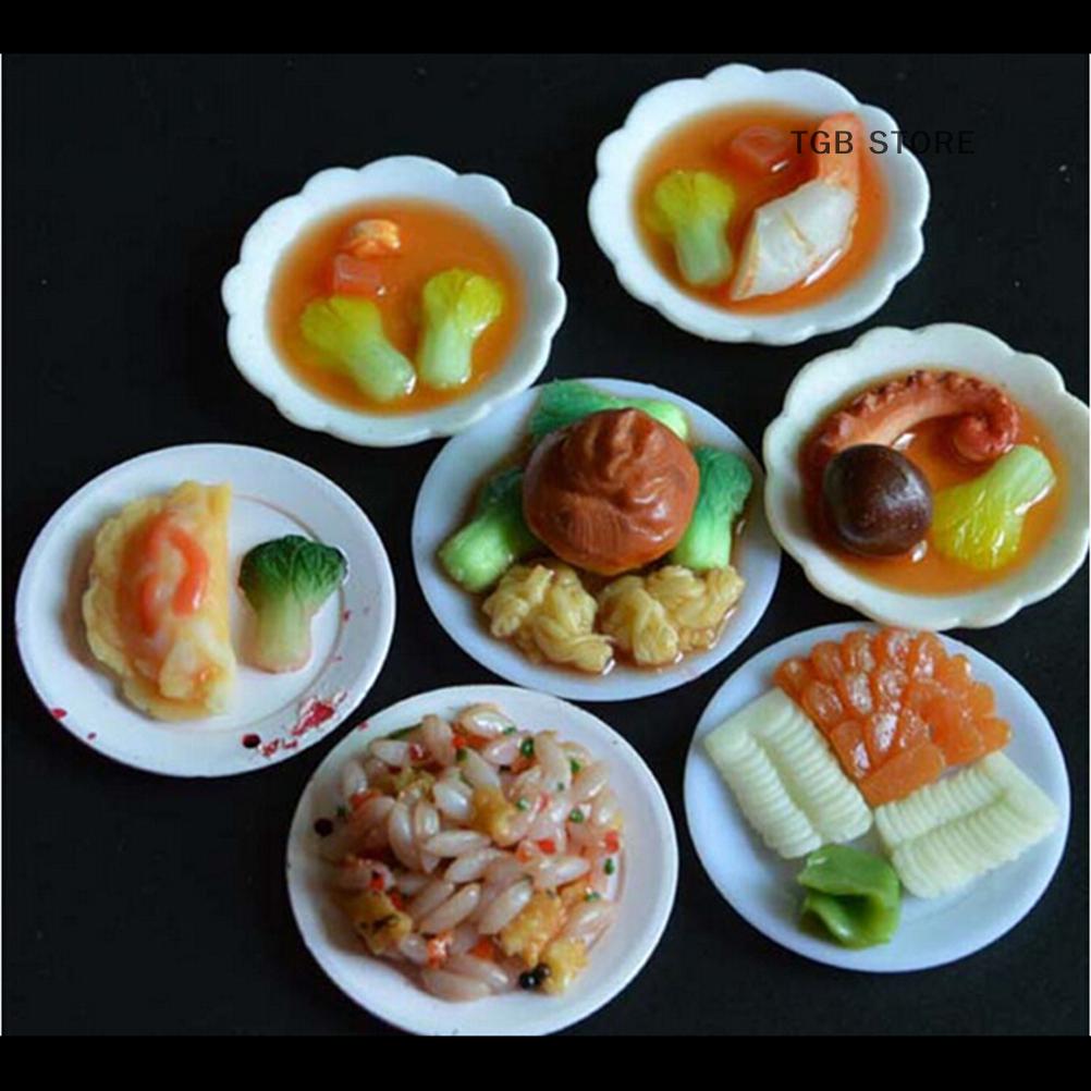 33Pcs Plastic White Plate Dishes Set Miniature Mini Dollhouse Food Tableware