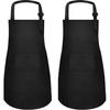 2Pcs Kids Aprons Children Artists Aprons with Pockets Adjustable Chef Aprons for Cooking Kitchen Backing Painting