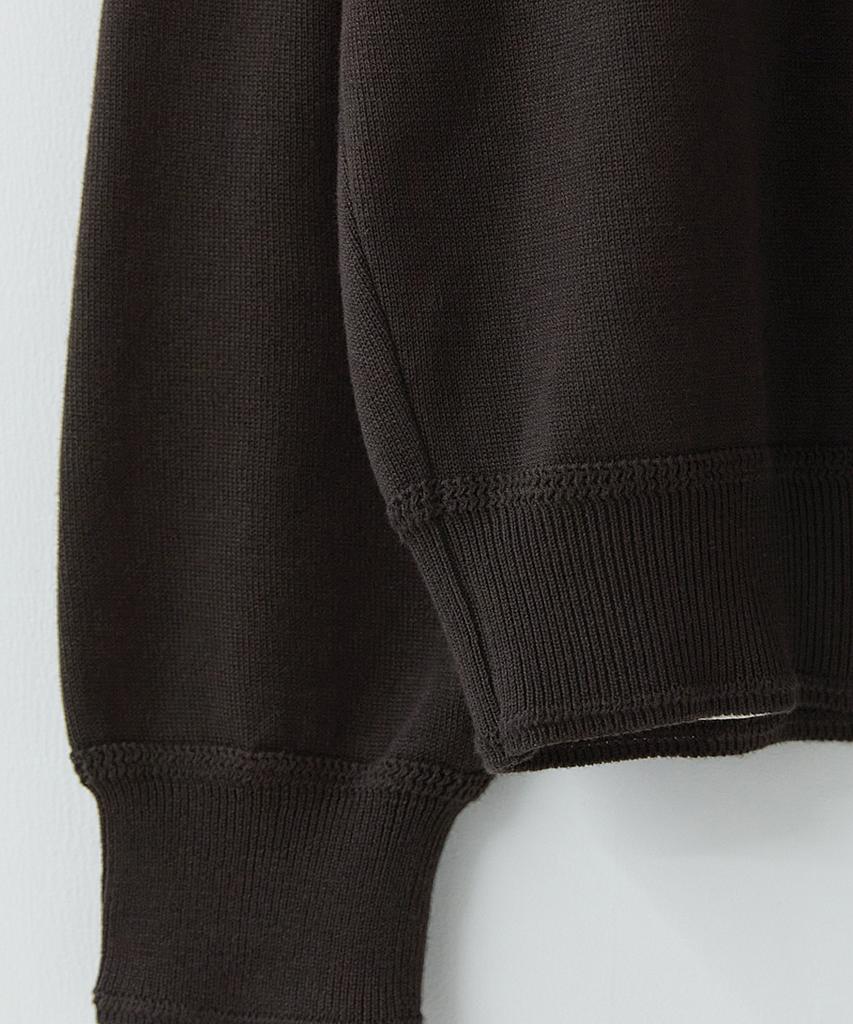 Leopeusaideu Plain Collar Knit Dark Brown