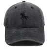 Men'S Washed Cotton Baseball Cap With Ride A Horse Embroidery Dad Hat Sport Golf Cap Sun Hat For Men Uv Blocking Bungee Hat
