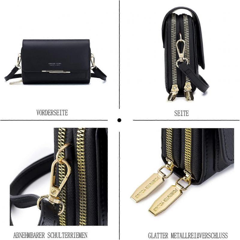 Borsa a tracolla da donna, custodia per cellulare, porta carte, portafoglio, borsa a mano
