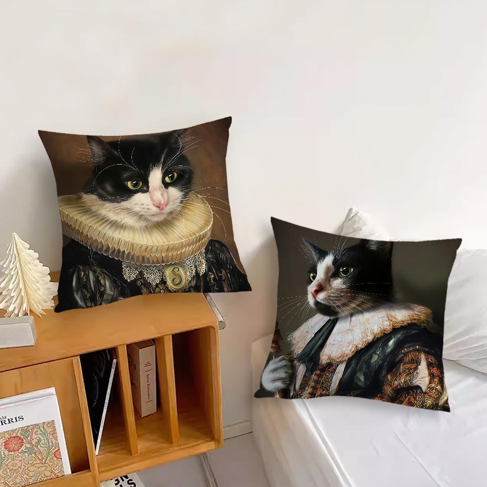 Portrait of the Palace Cat Cushion Cover Pillow Cover Decoration Room Home Sofa Living Office Car Nordic Simplicity