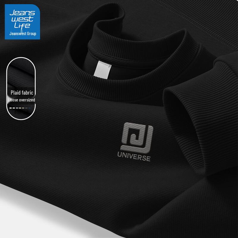 JEANSWEST LIFE Men's 2025 Spring/Autumn Round Neck Graphic Sweatshirt