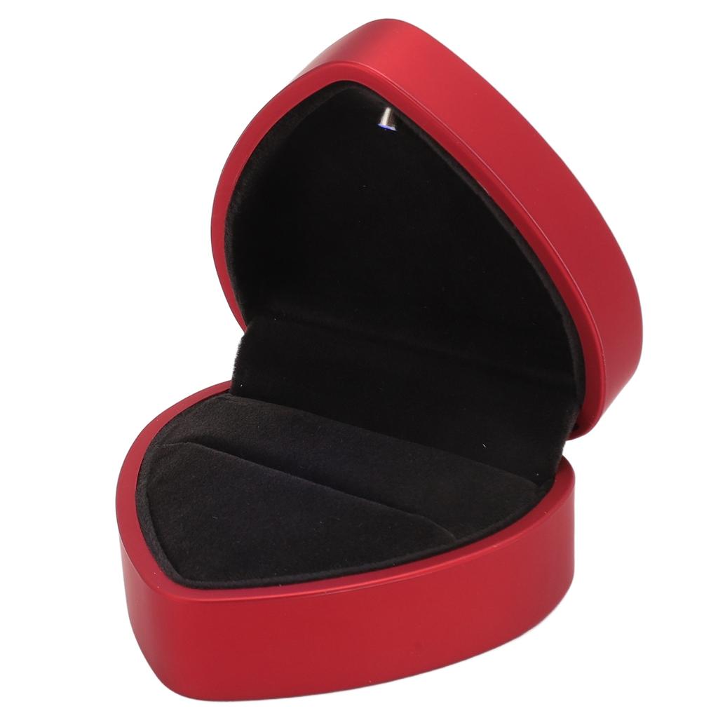 Ring Box LED Heart Shaped Ring Box Waterproof Exquisite Ring Case Romantic Decorative Jewellry Display Box for Proposal