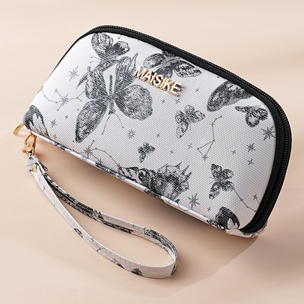 

Держатель для кредитных карт Цветочная сумочка Карман для монет Женский длинный кошелек Ретро кошелек-клатч с бабочкой Девушка чёрный