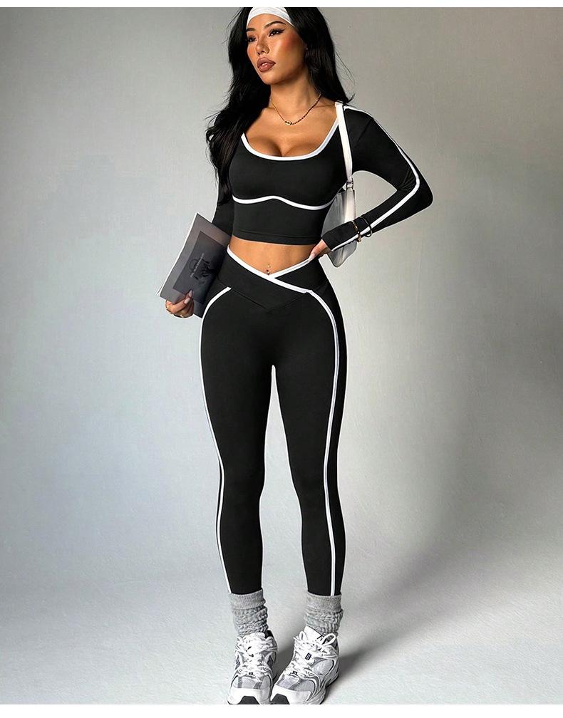 Xiyin Bestseller Yoga Pants: Color Block Quick-Dry, Bare Feel, Korean Style, Tapered Leg, Fitness & Running Pants