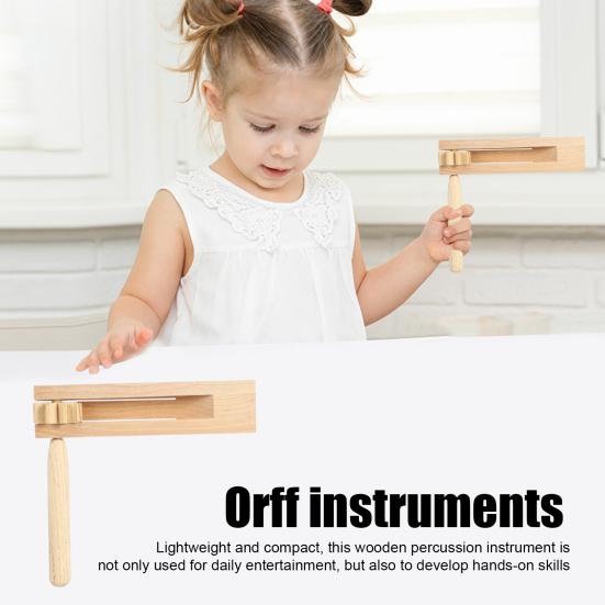 Wooden Ratchet Noise Maker Orff Instruments Birch Wood Hand Rattle Toy for Sporting Events Games Celebrations