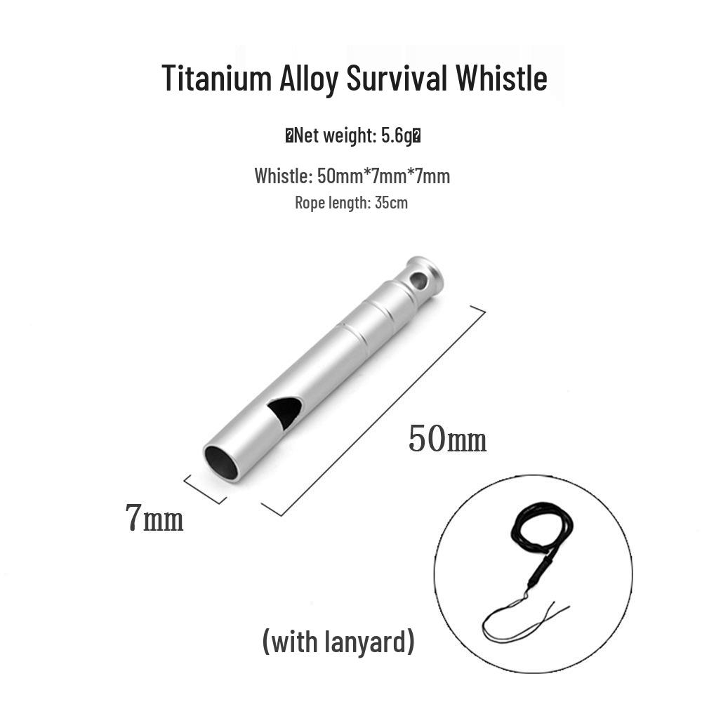 Titanium Alloy High-Frequency Survival Whistle for Mountaineering, Emergency Training, and Camping