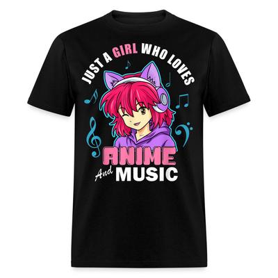 Just a Girl Who Loves Anime and Music Shirt Cute Beautiful Anime Lovers T-Shirt