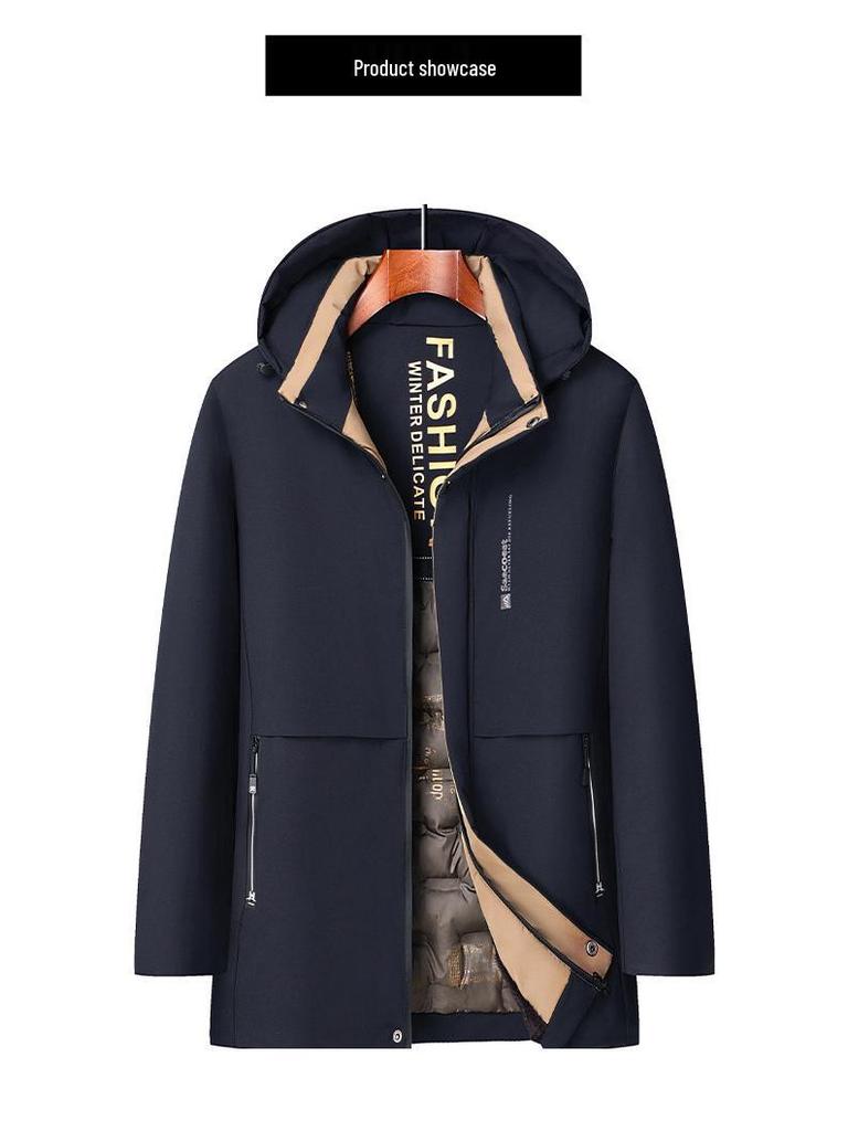 Men's Winter Cotton Padded Jacket for Middle-aged & Elderly - Warm Grandpa Coat