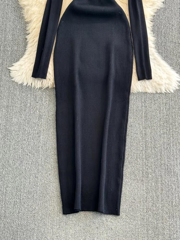 Осенне-зимнее платье с длинными рукавами — фото 15