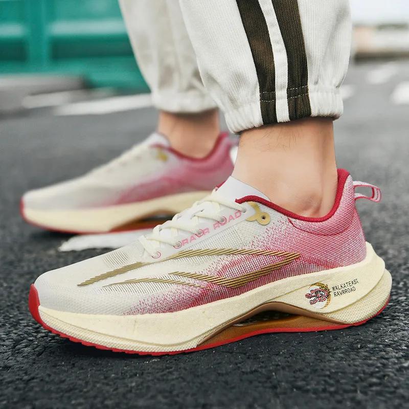 Pantofi Sport Respirabili de Vară Placă din Fibră de Carbon pe Toată Lungimea Pantofi Casual Ușori Durabili cu Talpă Groasă Pantofi de Alergare