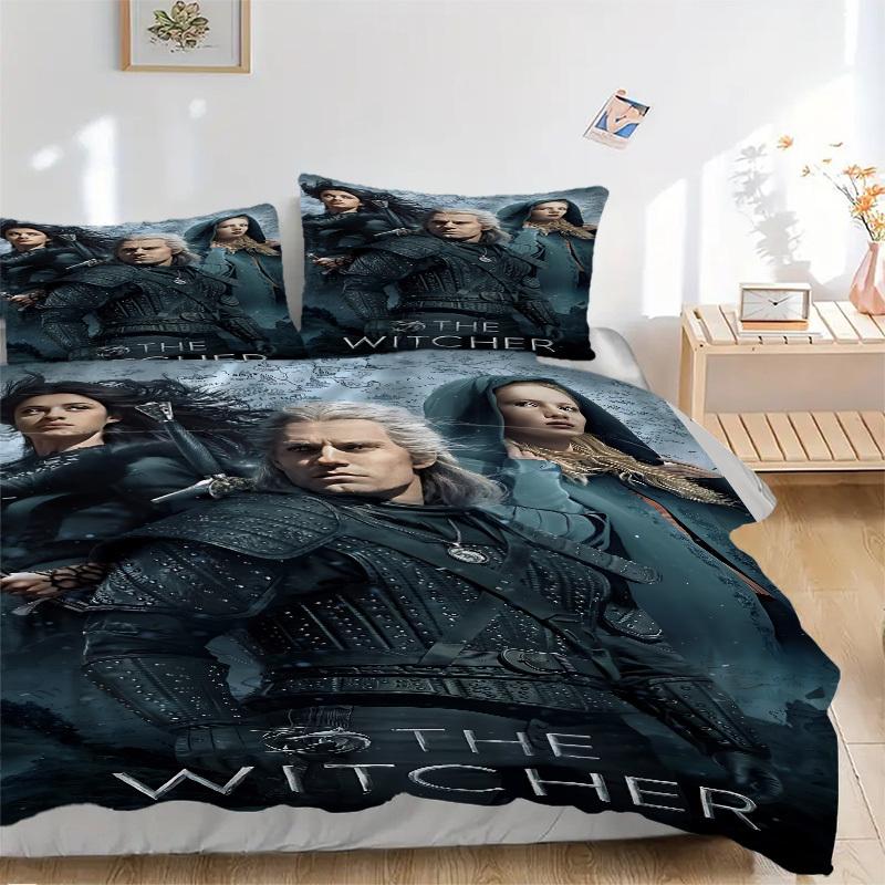 

3pcs The Witcher Cover Set, 1 Cover + 2 Pillowcases (No Insert), Bedding for All Seasons, Bedding,Bedroom Decor yy250922065 135x200cm