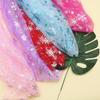 Polyester Fabric Snowflake Pattern Printed Fabric Tulle Fabric 1meter/Lot For Birthday Party Wedding Decor Craft Projects