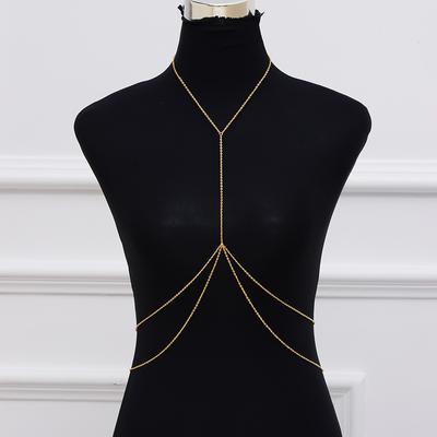 European and American Accessories Women's Double-layer Fashion Alloy Electroplated Body Chain Integrated Chain Body Chain