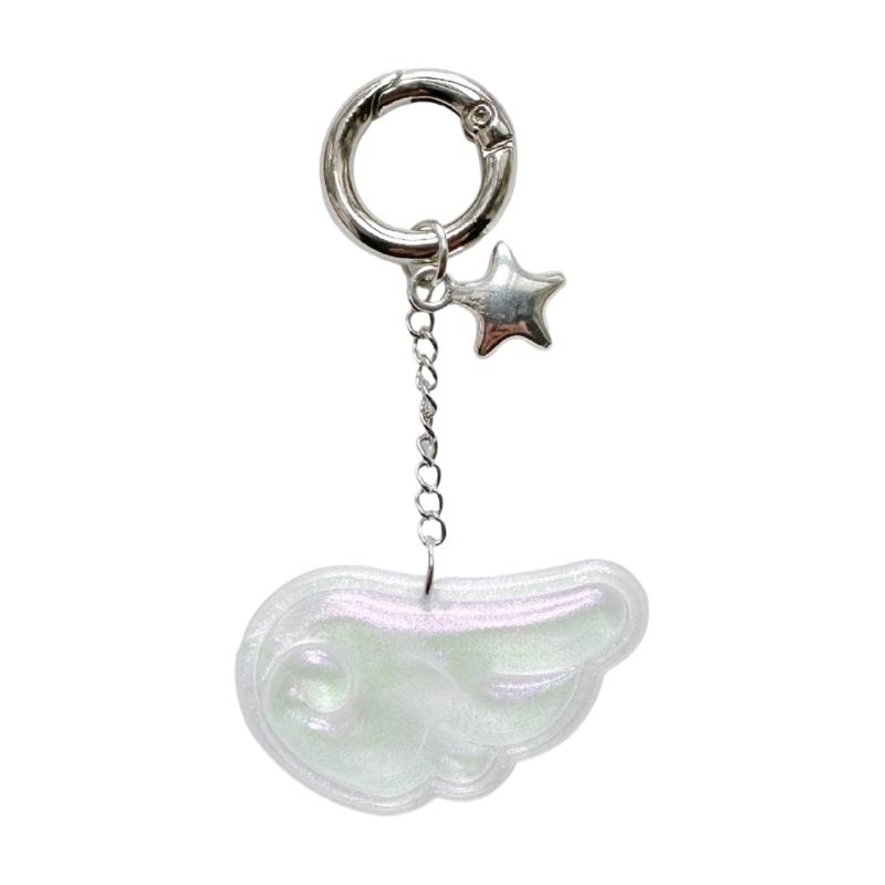

Modern Angel Wing Design Keychain Acrylic Key Holder Multi Purpose Decorative Item for Travel Essential Style Upgraded