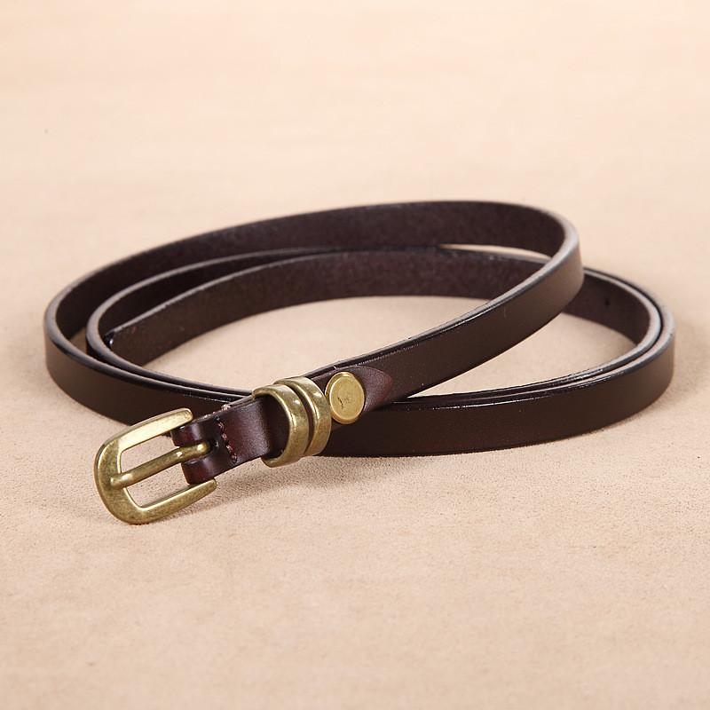 Leder Vintage Damen Gürtel mit Doppel-Schlaufen-Design für Freizeitkleidung