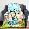Bluey Cartoon Print Flannel Blanket High Quality Warm Comfortable Cover for All Seasons Perfect for Gifts Home Decor