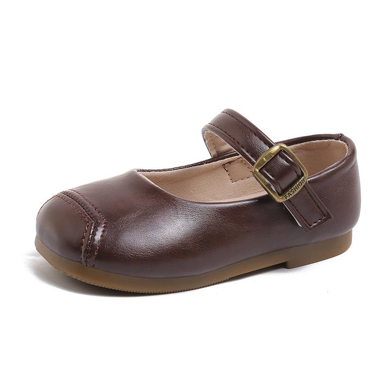 New Korean Style Girls' Autumn Fashion Comfortable Soft Sole Casual Leather Shoes