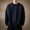 Men Loose Fit Fleece Pullover Sweatshirt Round Neck Long Sleeve Basic Streetwear Top