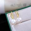 DIY S925 Sterling Silver Stud Earring Mounts for 9-13mm Round Pearls - Fashionable Silver Earrings 22309.