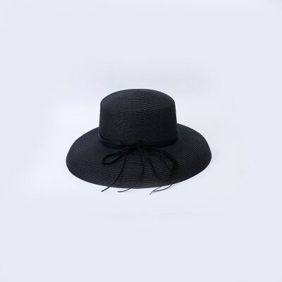 

Ymsaid Summer Straw Hat For Women Grace Fashion Elegant Bow Lady Wide Brim Floppy Beach Female Visor Sun Hat чорний