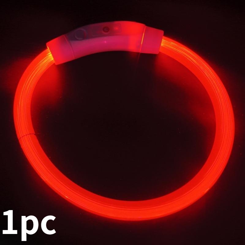 USB Rechargeable LED Fiber Optic Collar for Pets Luminous Anti-Lost Dog Accessory Outdoor Light Collar