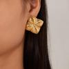 European & American Titanium Steel Square Earrings: Stylish Women's Gold-Plated Jewelry